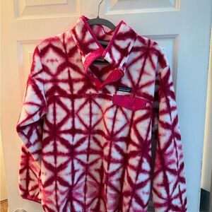 Patagonia Lightweight Synchilla Snap-T Pullover Fleece Vibrant Pink Geometric